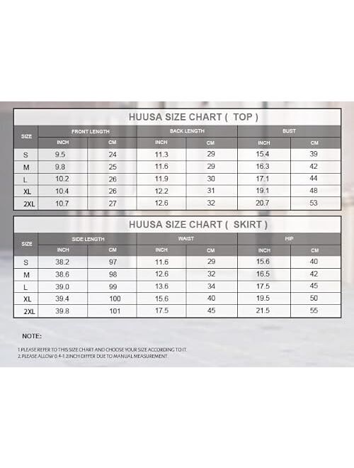 Huusa Womens Sexy Cotton Sleeveless Slit Two Piece Maxi Skirt Set