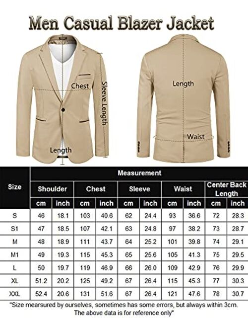 COOFANDY Men's Casual Blazer Jacket Slim Fit Sports Coat Business Suit Jackets One Button