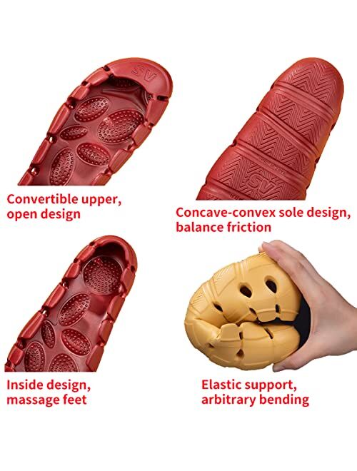 ZZLFXAMZ Funny No Upper Slippers for Men Sandals,Creative Topless Sandals Convertible Slippers Men'S,Comfortable Foot Massage Women'S Sandals,Personalized Fashion Trend Q