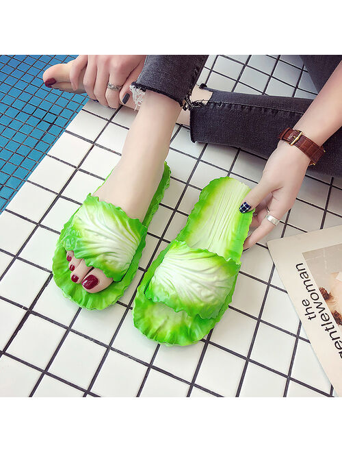 CYFMYD women summer shoes design Cabbage Home Bathroom Flip Flops Funny Shoes women Non Slip Soft On Outdoor flat shoes