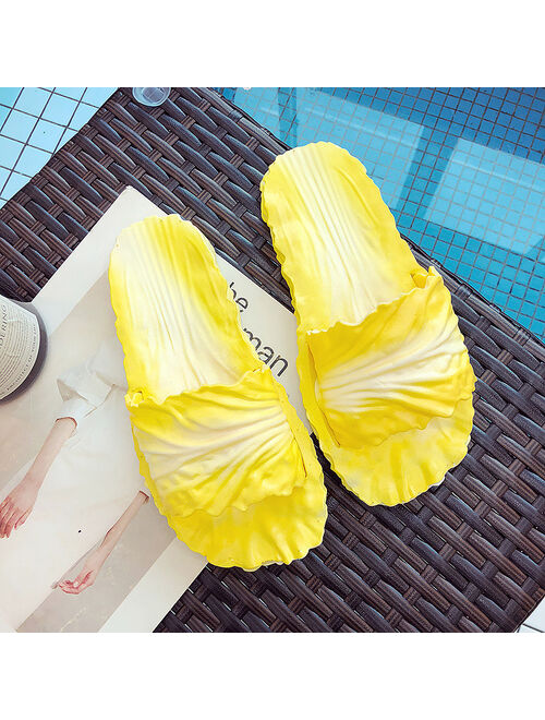 CYFMYD women summer shoes design Cabbage Home Bathroom Flip Flops Funny Shoes women Non Slip Soft On Outdoor flat shoes