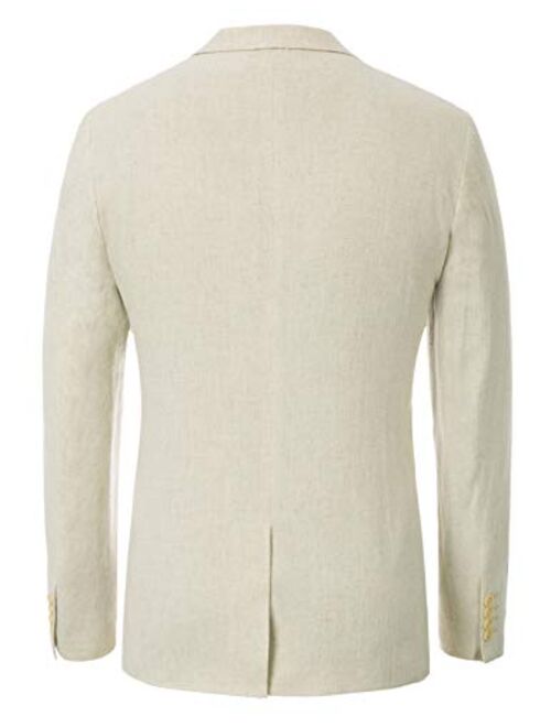 PJ PAUL JONES Men's Slim Fit Lightweight Linen Jacket Tailored Blazer Sport Coat