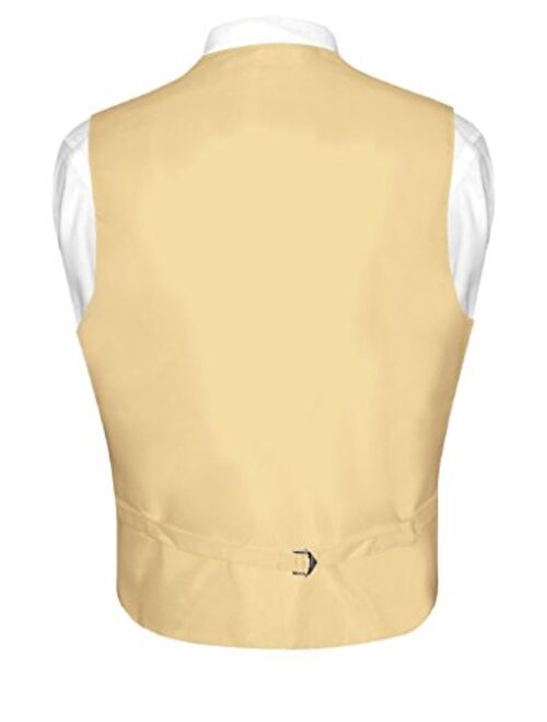 Vesuvio Napoli Men's Paisley Design Dress Vest & Necktie Burnt Orange Color Neck Tie Set