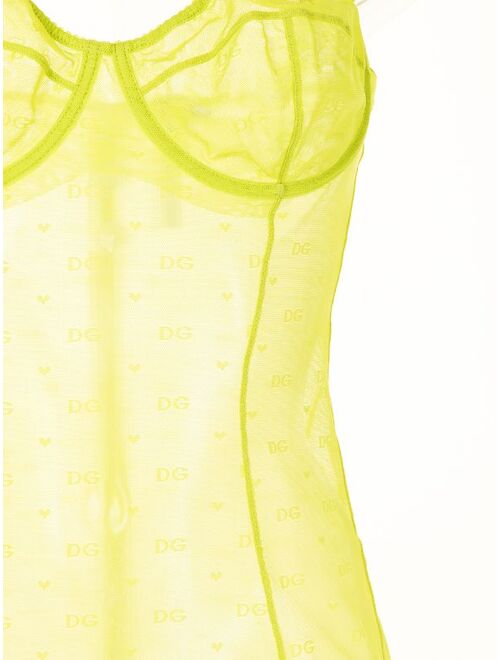 Dolce & Gabbana DG heart embroidered bodysuit