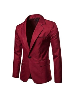 Mens Casual Slim Fit Suit Jacket 1 Button Daily Blazer Business Sport Coat Tops