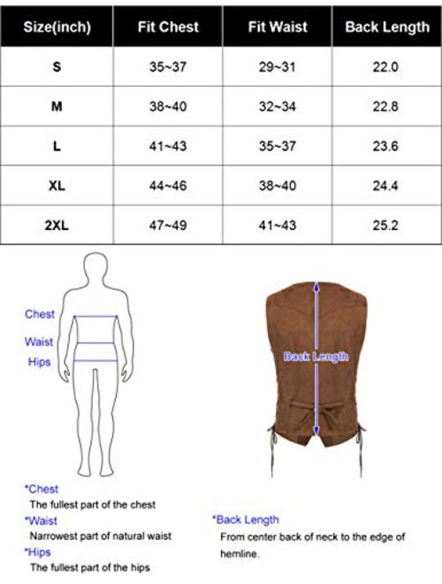 Pj Paul Jones Men's Suede Leather Suit Vest Embroidery Casual Slim Fit Western Vest Waistcoat