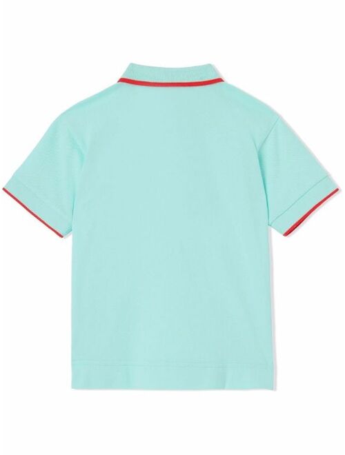 Burberry Kids Icon stripe zip-front polo shirt