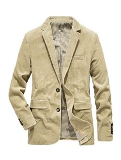 Men's Vintage Casual Work Wear Corduroy Suit Blazer Jacket Sport Coat