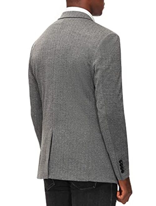 PJ PAUL JONES Men's Herringbone Blazer Jacket Lightweight Casual Knit Sport Coat