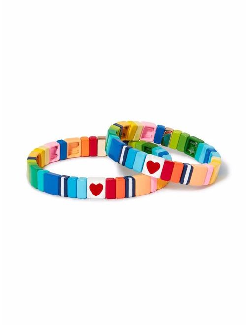 Roxanne Assoulin Mommy and Me rainbow hearts bracelet set