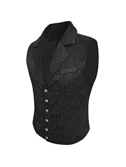 Lioop Mens Victorian Suit Vest Steampunk Gothic Waistcoat