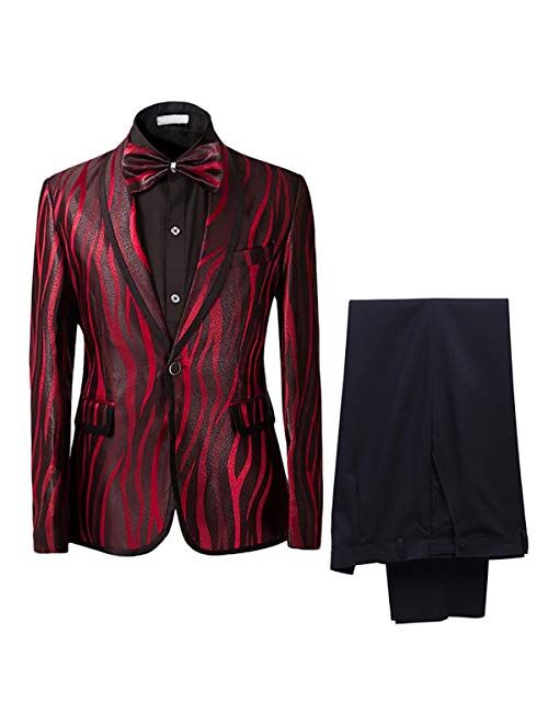 Cloudstyle Mens 2 Piece Dinner Suits Shawl Collar 1 Button Dress Suit Smart Fit Tuxedo