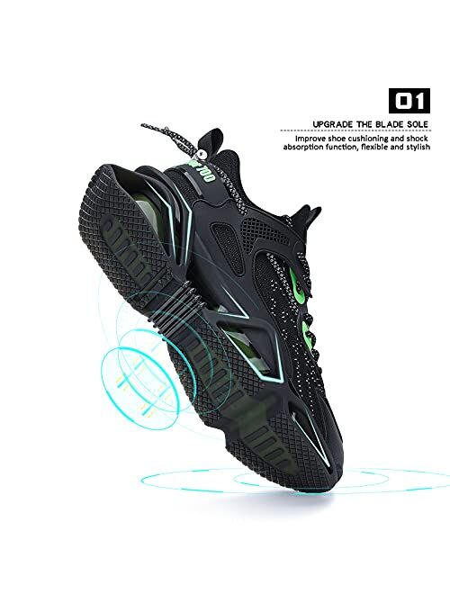 Sak1tama SAKITAMA Men's Sneakers Fashion Sport Running Non Slip Casual Shoe Athletic Tennis Walking Blade Type Shoes