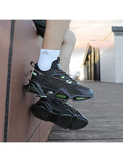 Sak1tama SAKITAMA Men's Sneakers Fashion Sport Running Non Slip Casual Shoe Athletic Tennis Walking Blade Type Shoes