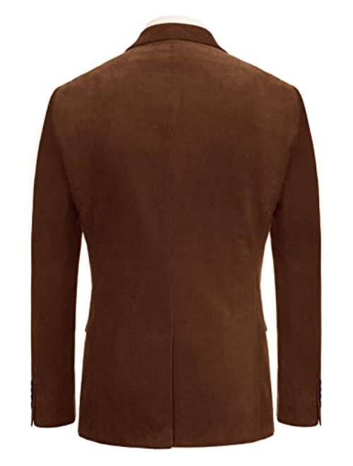 PJ PAUL JONES Paul Jones Men's Corduroy Casual Sport Coat Jacket Slim Fit 2 Button Blazer