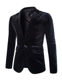 Rlouw Men's Stylish Peaked Lapel Blazer Jacket
