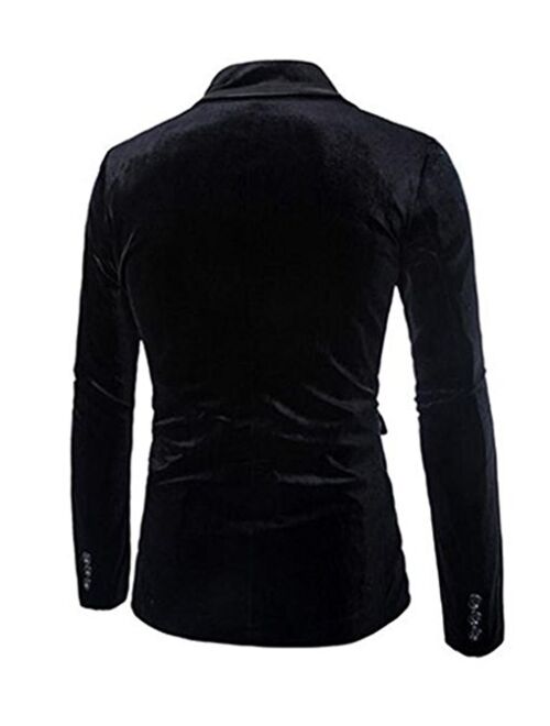 Rlouw Men's Stylish Peaked Lapel Blazer Jacket