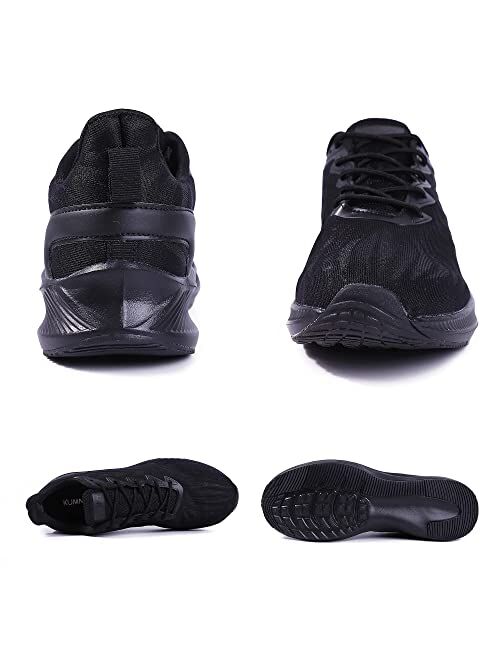 KUMNY Mens Walking Running Shoes - Lightweight Breathable Mesh Athletic Casual Tennis Sneakers