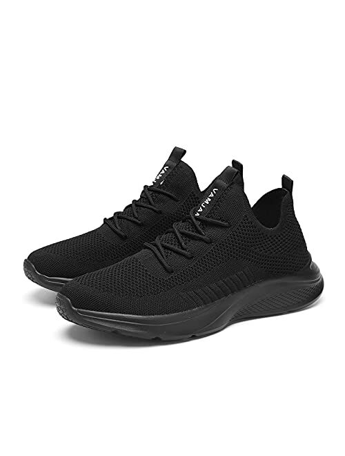 VAMJAM Men's Running Shoes Fashion Sneakers - Lightweight Breathable Flying Knitting Lace Up Mesh Walking Shoes Workout Casual Sports Shoes