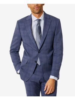 Men's Slim-Fit Plaid Suit Separate Jacket