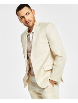 Men's Slim-Fit Solid Cream Cotton Suit Jacket, Created for Macy's