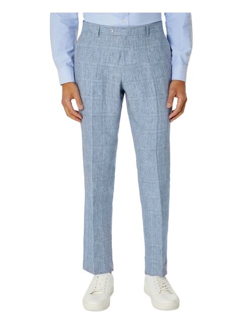 Tommy Hilfiger Men's Modern Fit Flex Stretch Plaid Linen Suit Pants