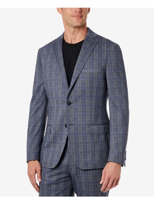 Michael Kors Men's Modern-Fit Plaid Knit Suit Jacket