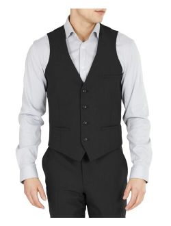 Men's Slim-Fit Solid Wool Suit Vest, Created for Macy's
