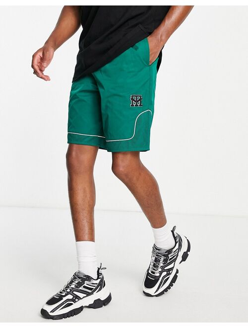 Topman longline basketball short in green