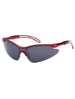 Xloop Kids X-Loop Boys Sports Wrap Shield Baseball Fishing Sunglasses - (Red)