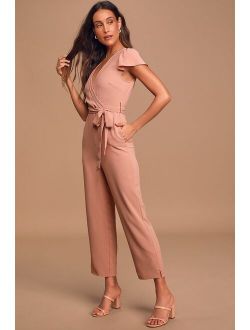 One in a Million Mauve Pink Short Sleeve Jumpsuit