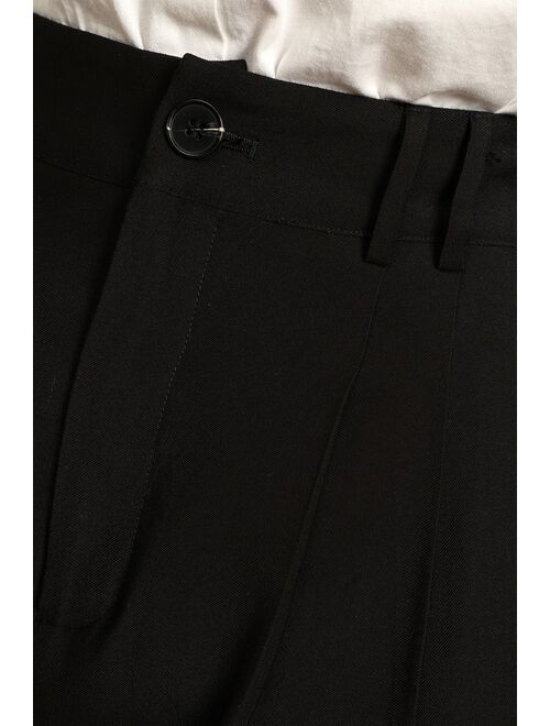 Lulus Strictly Business Black High Waisted Trouser Pants