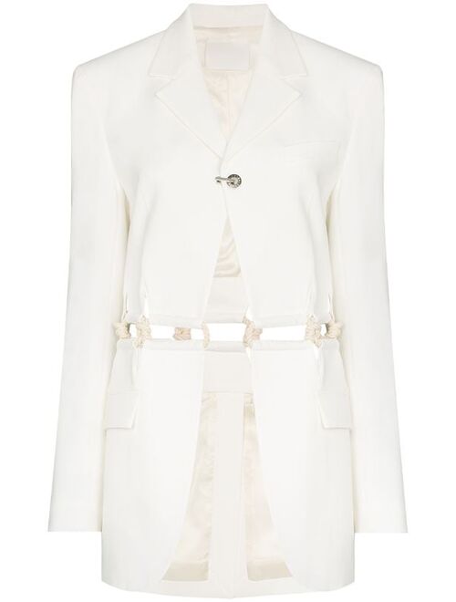 Dion Lee Macramé cut-out detail roping blazer