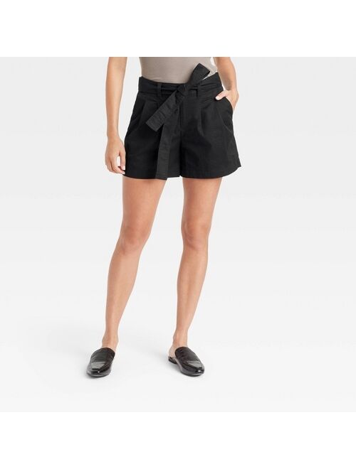 Women's High-Rise Pleat Front Shorts - A New Day™