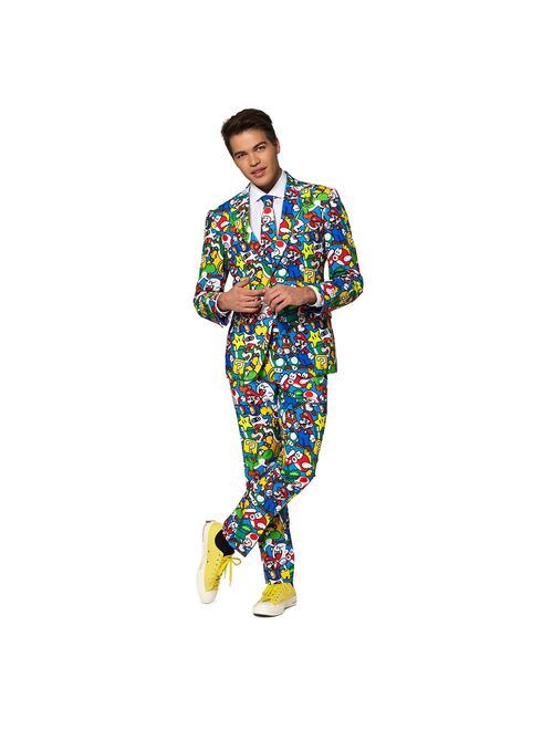 Men's OppoSuits Slim-Fit Super Mario Suit & Tie Set