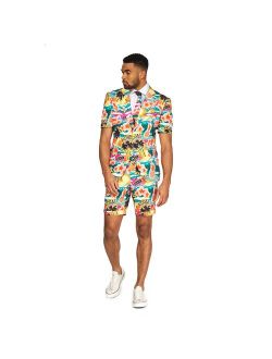 Men's OppoSuits Slim-Fit Aloha Novelty Summer Suit & Tie Set