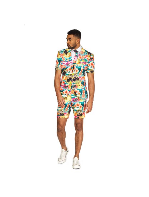 Men's OppoSuits Slim-Fit Aloha Novelty Summer Suit & Tie Set