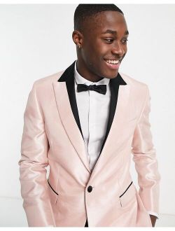 slim single breasted blazer in pink