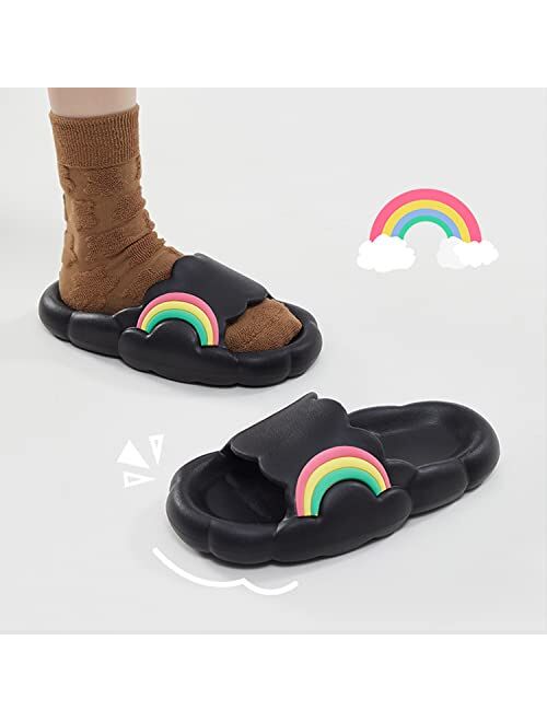 Cute Cloud Slides Slippers for Women Men, Mukinrch Funny Bubble Slides Sandals Non-Slip Spa Gym Slippers Ultra Soft Platform House Shower Slippers
