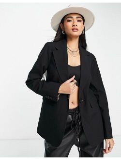 single breasted blazer in black