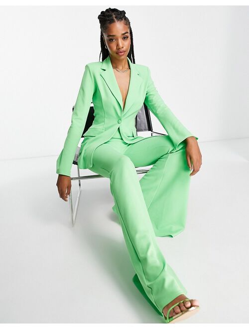 ASOS Tall ASOS DESIGN Tall jersey split sleeve tux suit blazer in summer green