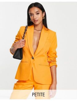Petite structured double breasted blazer in orange - part of a set