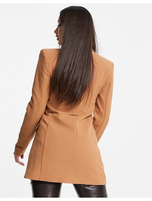 ASOS Tall ASOS DESIGN Tall double breasted blazer in tan