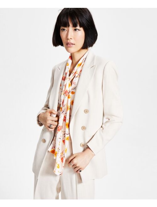 Bar III Women's Linen Faux-Double-Breasted Jacket, Created for Macy's