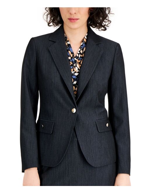Anne Klein Women's Denim One-Button Jacket