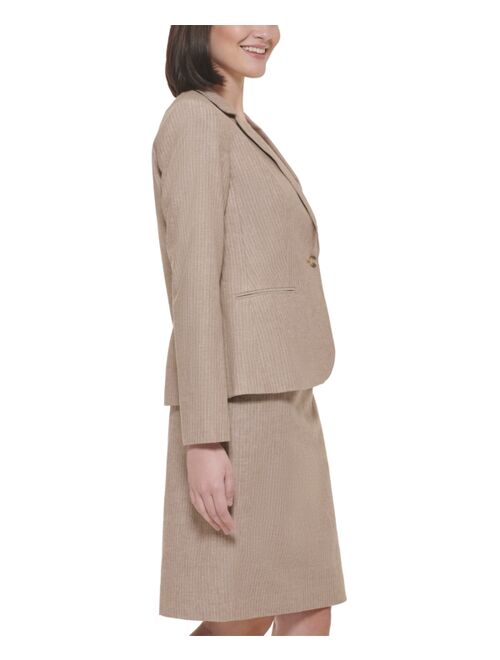 Calvin Klein Striped One Button Blazer