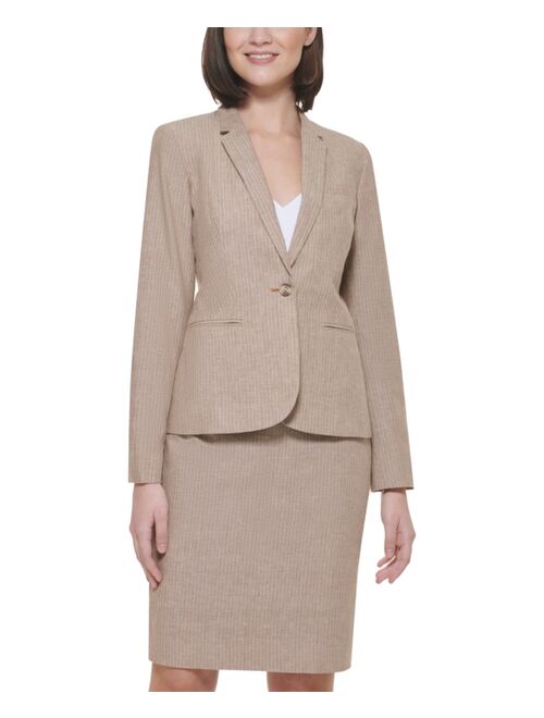 Calvin Klein Striped One Button Blazer