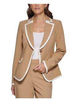 Petite Framed One-Button Jacket