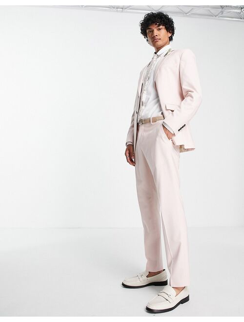 Selected Homme slim fit suit jacket in dusty pink