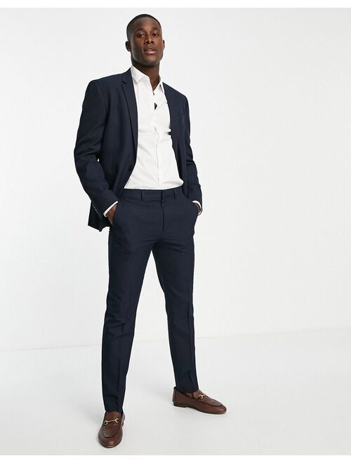 Topman slim suit jacket in navy